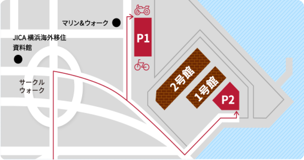駐車場までの地図