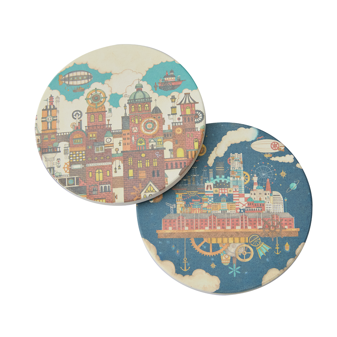 「横濱ワンダーランド」「倉庫の奥に広がる赤レンガの街」のコースター