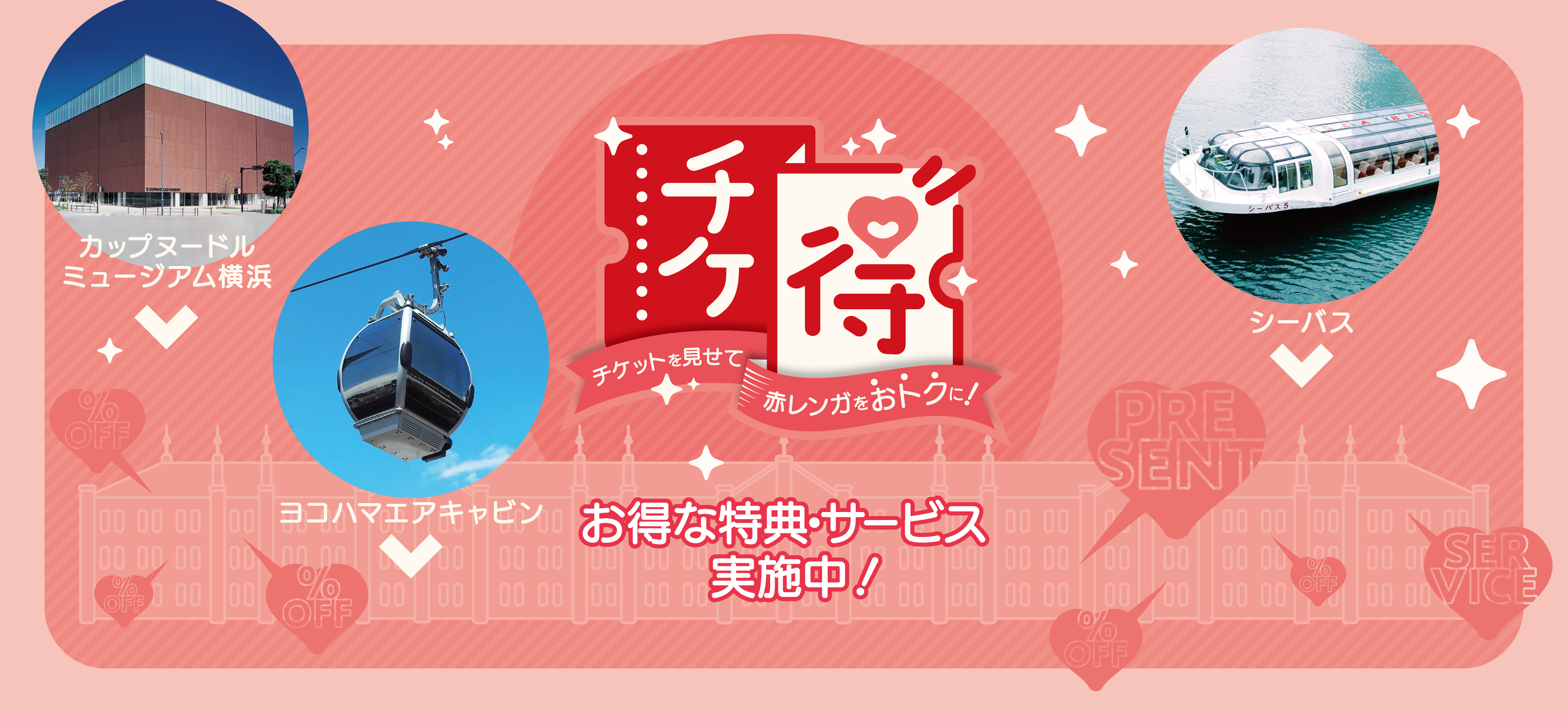 チケ得 キャンペーンチケットを見せて赤レンガをおトクに！