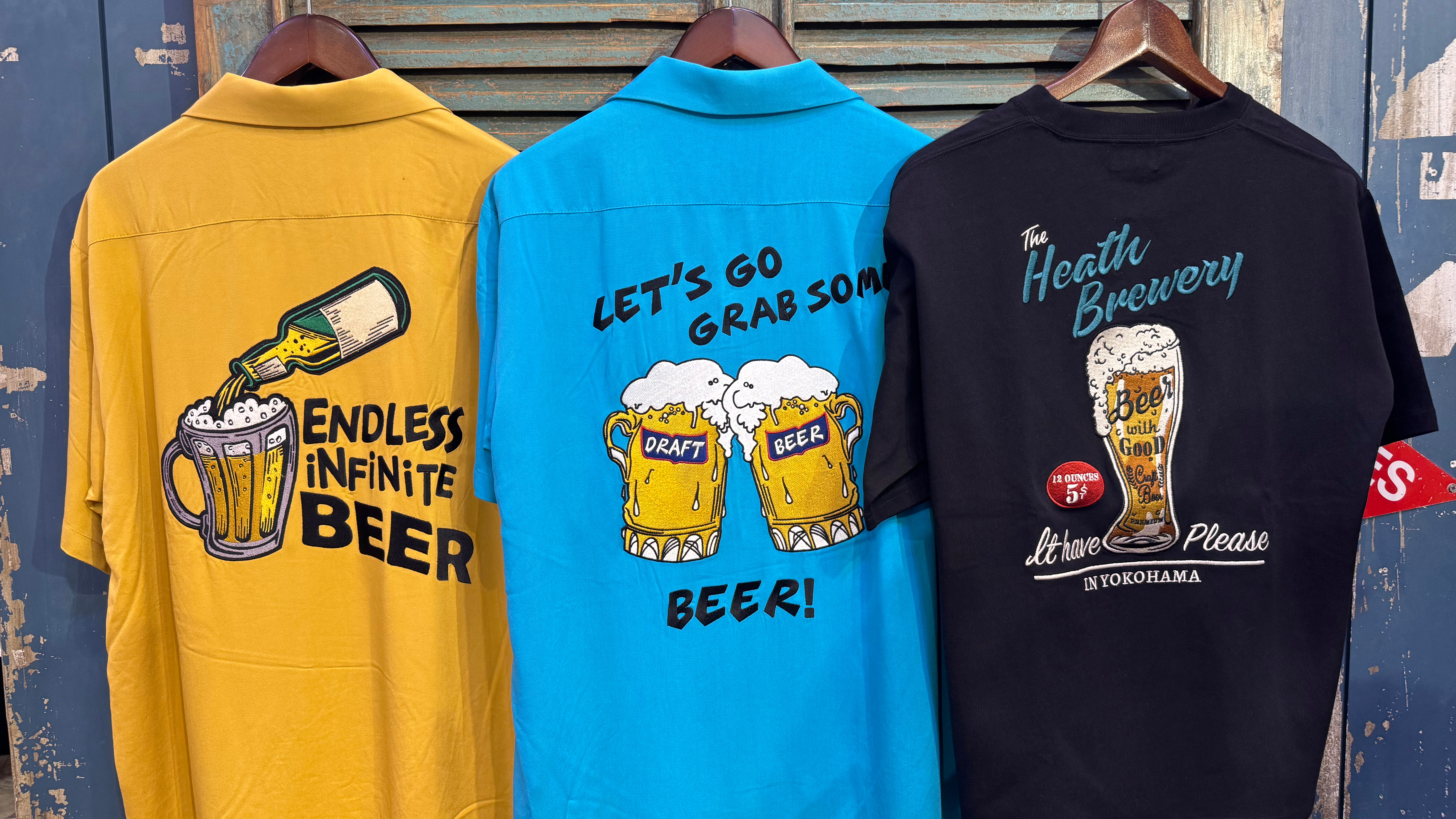 BEER刺繍　シャツ・Tシャツ入荷！