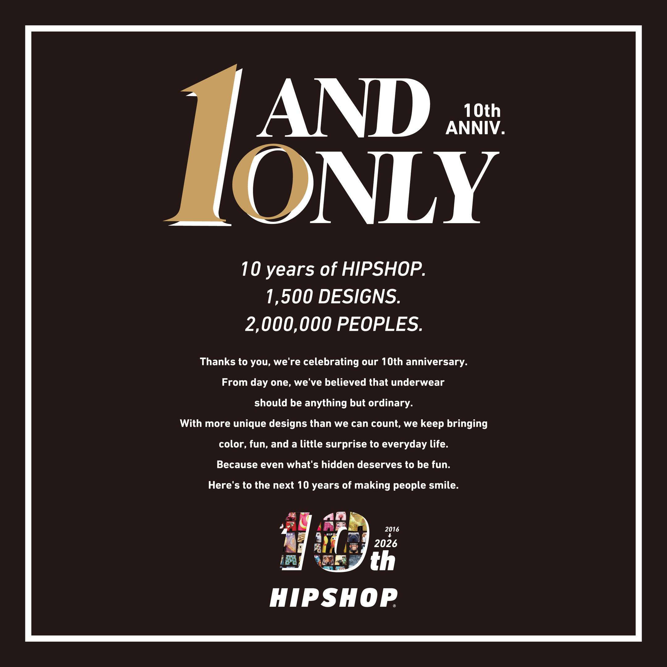 HIPSHOP 10周年記念イベント開催中!!