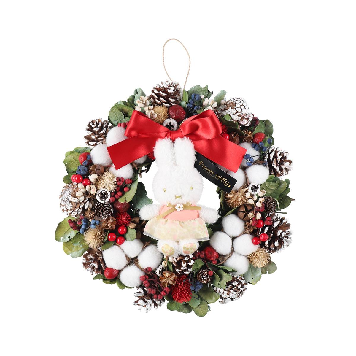 Flower Miffy クリスマスリース ほわほわマスコット ナチュラル