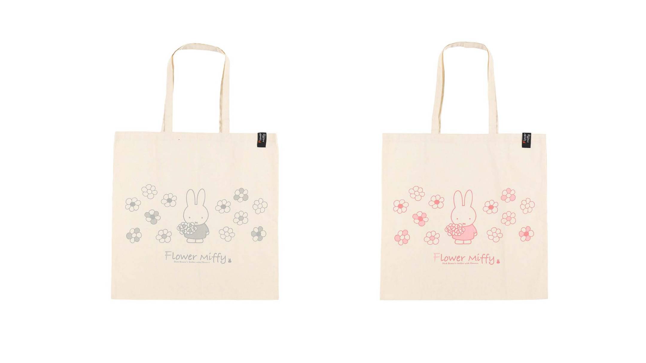 Flower Miffy ショップトートバッグ イベント限定　ブルーグレー／ピンク