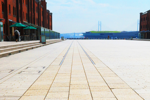 Railway track in front of Red Brick Warehouse